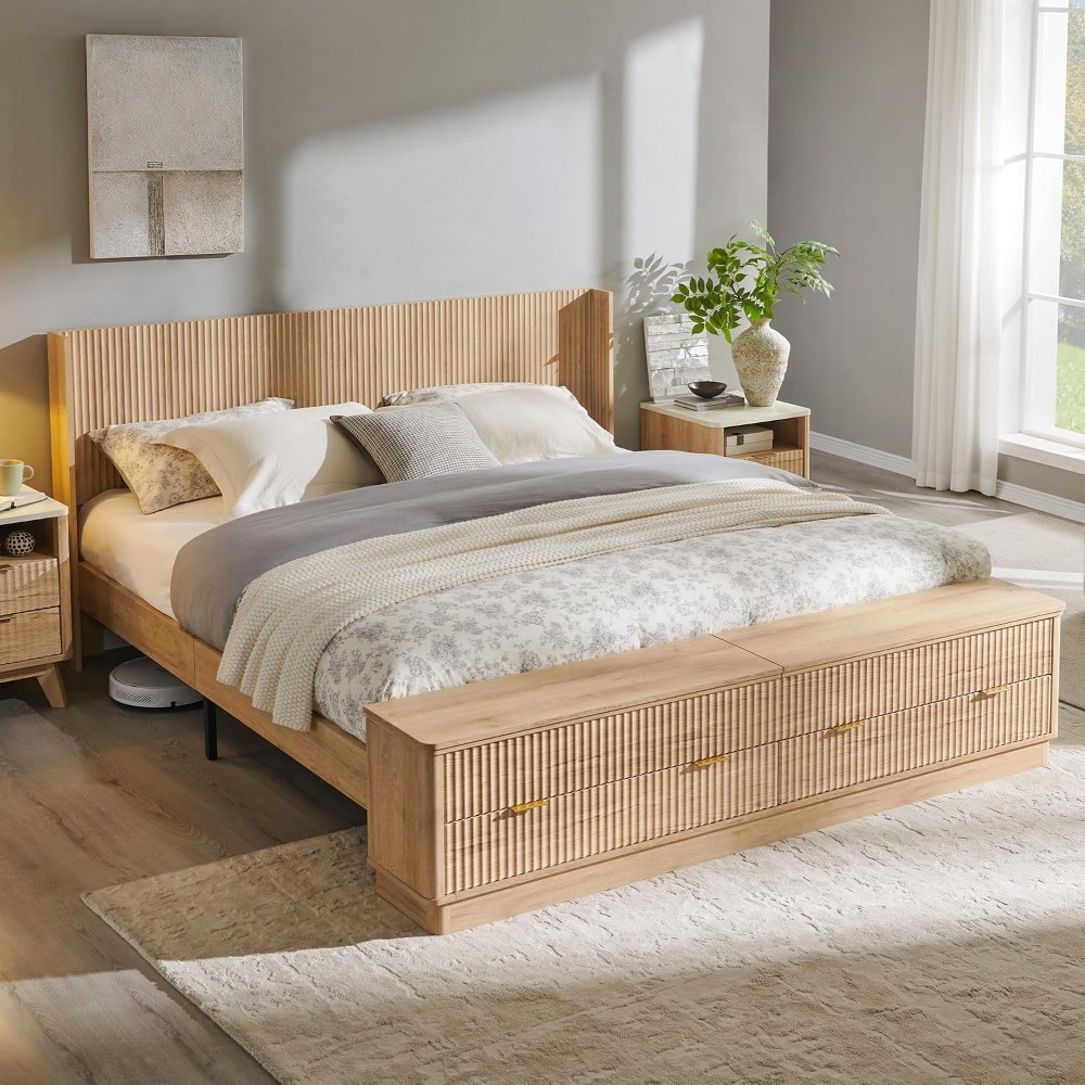 King Size Bed Frame With Storage Drawers - Rama łóżka typu king size z
