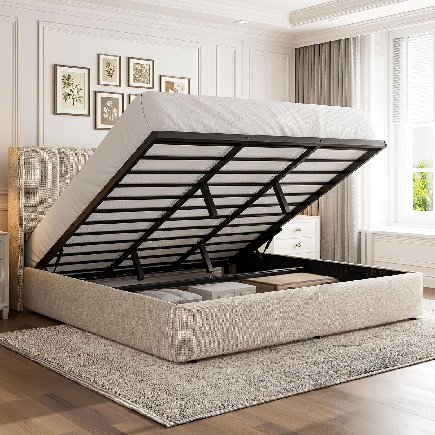 Gas Lift Storage Bed Hydraulic - Rama łóżka typu king size z