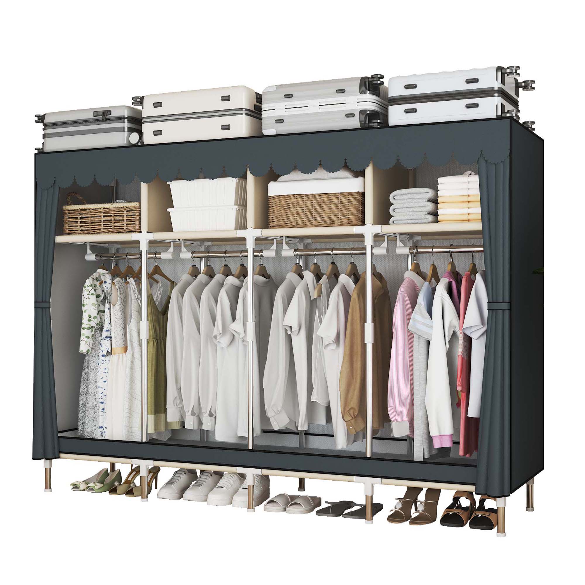 Wardrobe Closet Portable Fabric Cover - Szafa z szufladami o szerokości 79