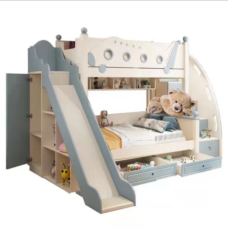 Bunk Bed With Stairs And Slide - Wysokiej jakości drewniane łóżko piętrowe w