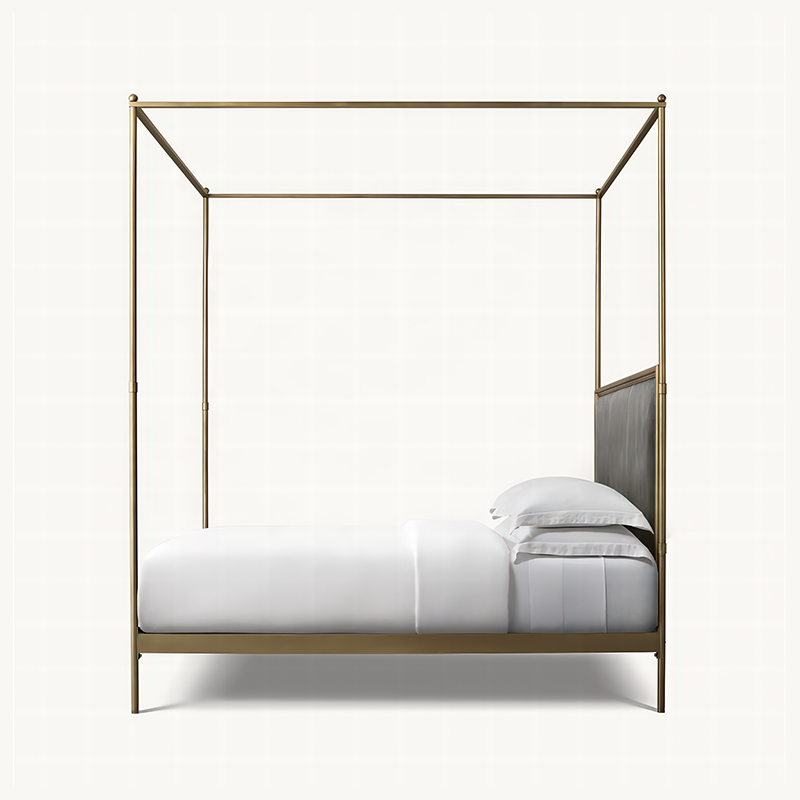 Rama łóżka w stylu francuskim, – Canopy Bed Frame Metal Queen recenzja i cena