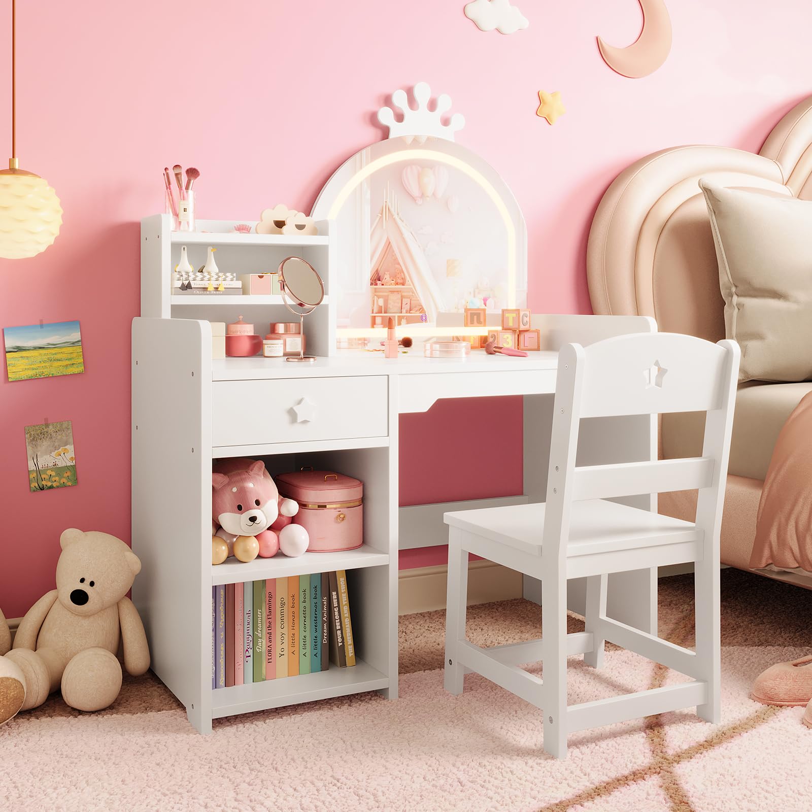 Zestaw toaletki i krzesełka dl – Dressing Table Vanity With Lighted Mirror recenzja i cena