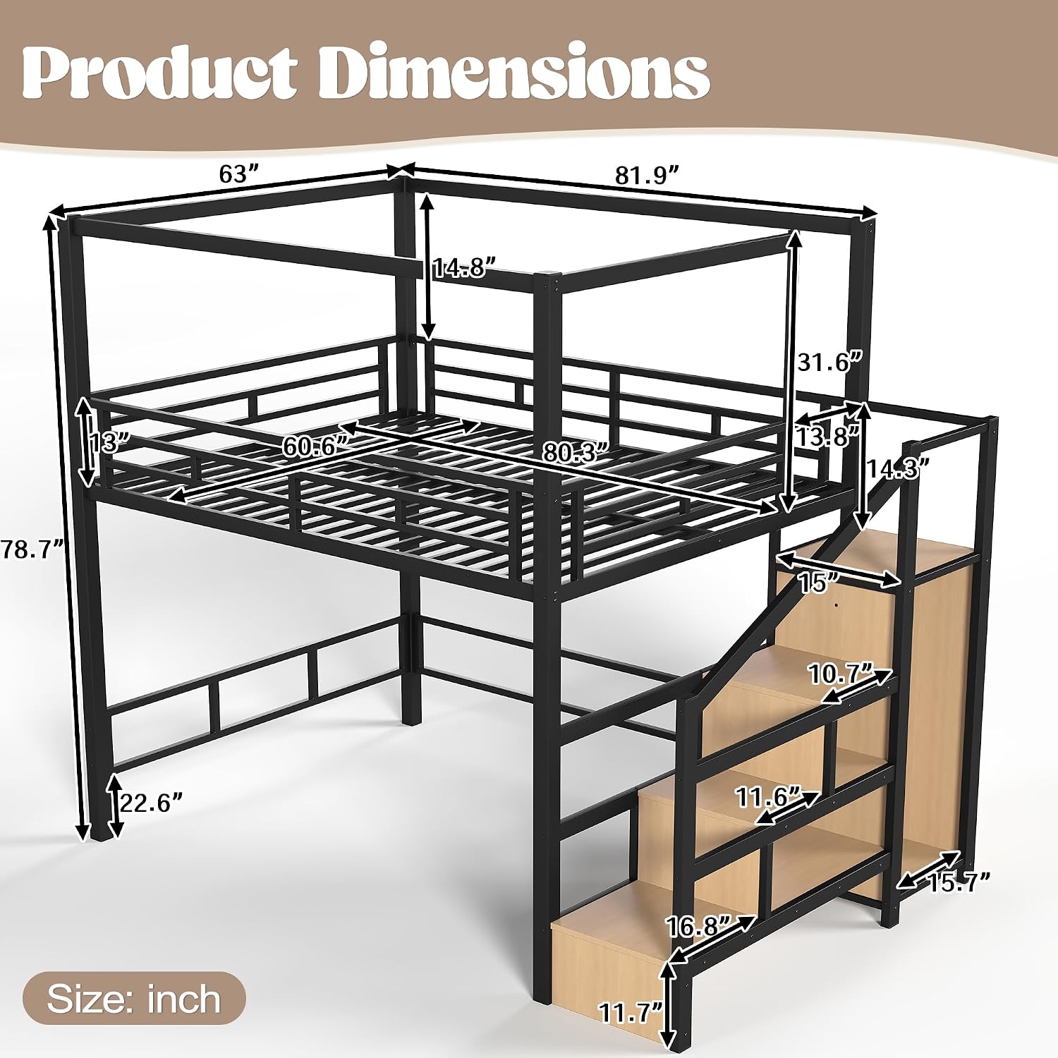 Łóżko piętrowe Queen z schodam – Canopy Bed Frame Metal Queen recenzja i cena
