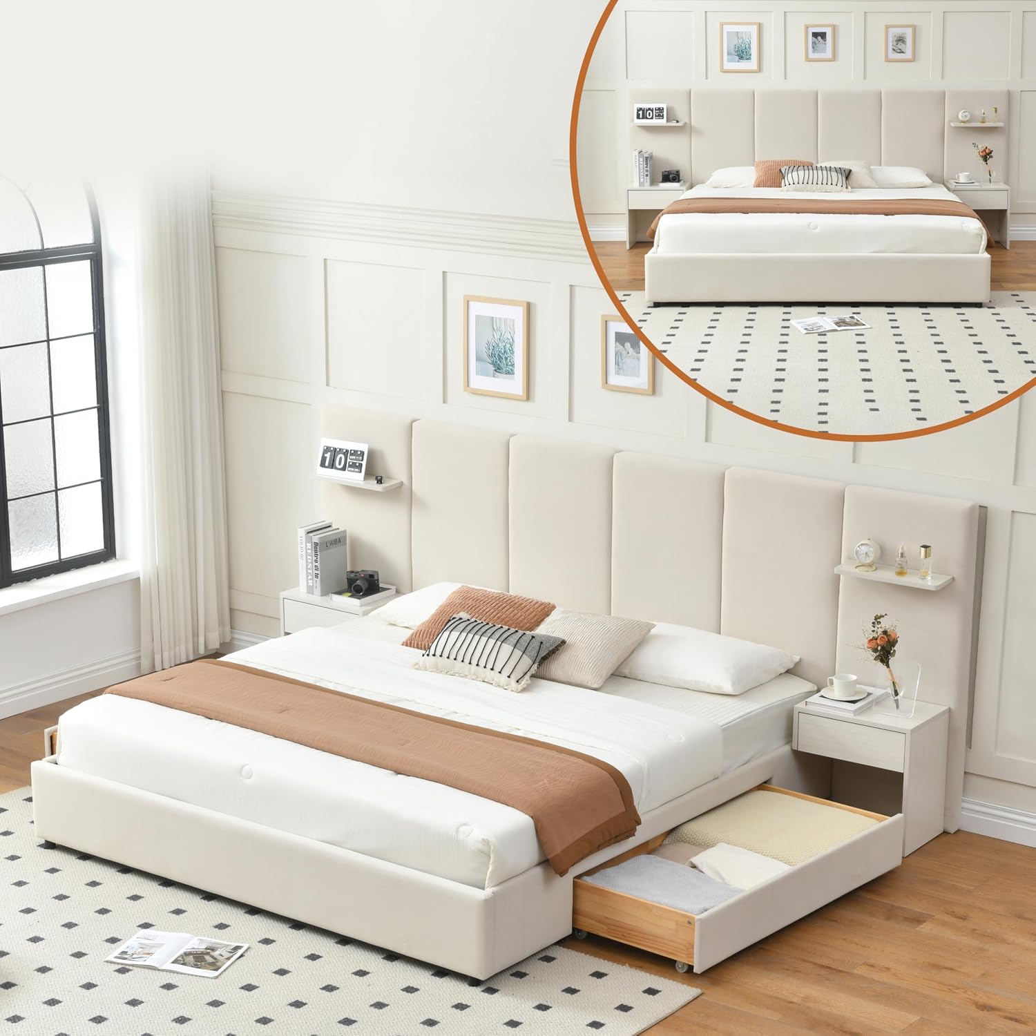 Rama łóżka typu king size z po – King Size Bed Frame With Storage Drawers recenzja i cena