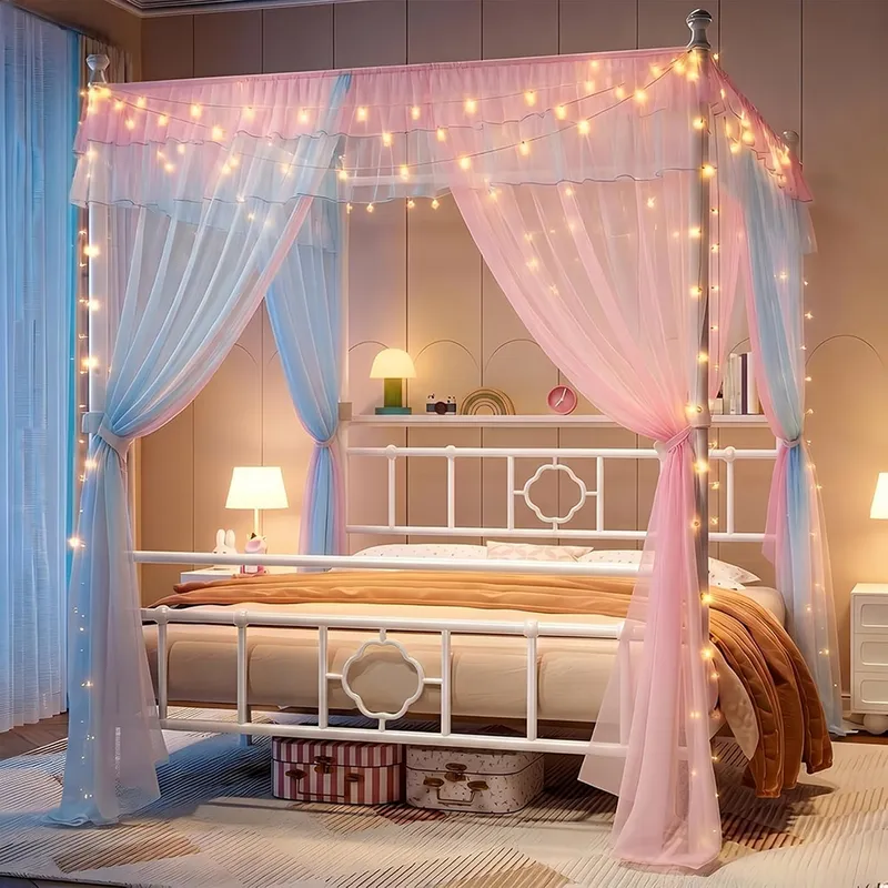 Rama łóżka z baldachimem Queen – Canopy Bed Frame Metal Queen recenzja i cena