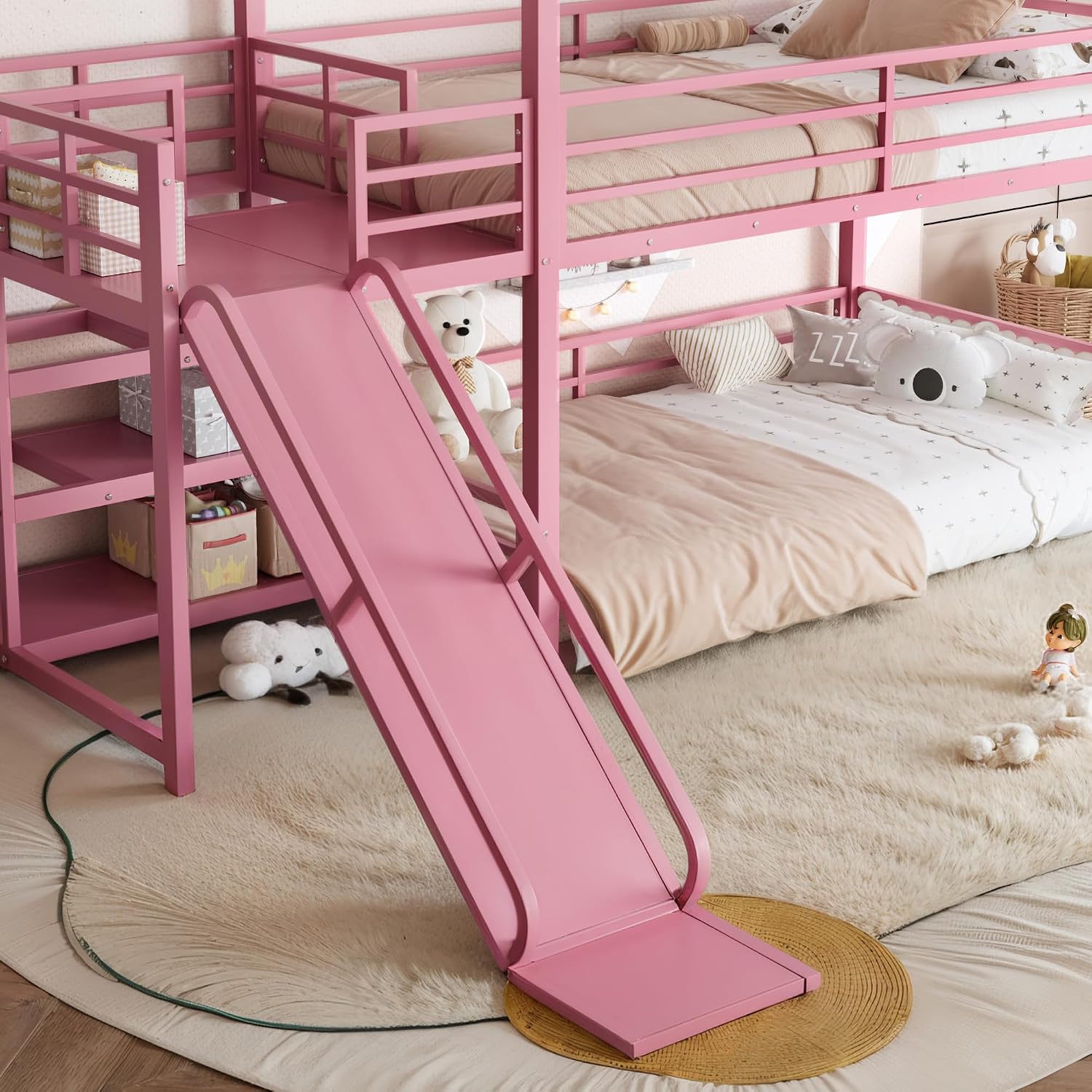 Łóżko piętrowe z deszczownicą  – Bunk Bed With Stairs And Slide recenzja i cena