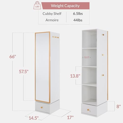 Obrotowe lustro z szafką do pr – Full Length Mirror Jewelry Armoire recenzja i cena