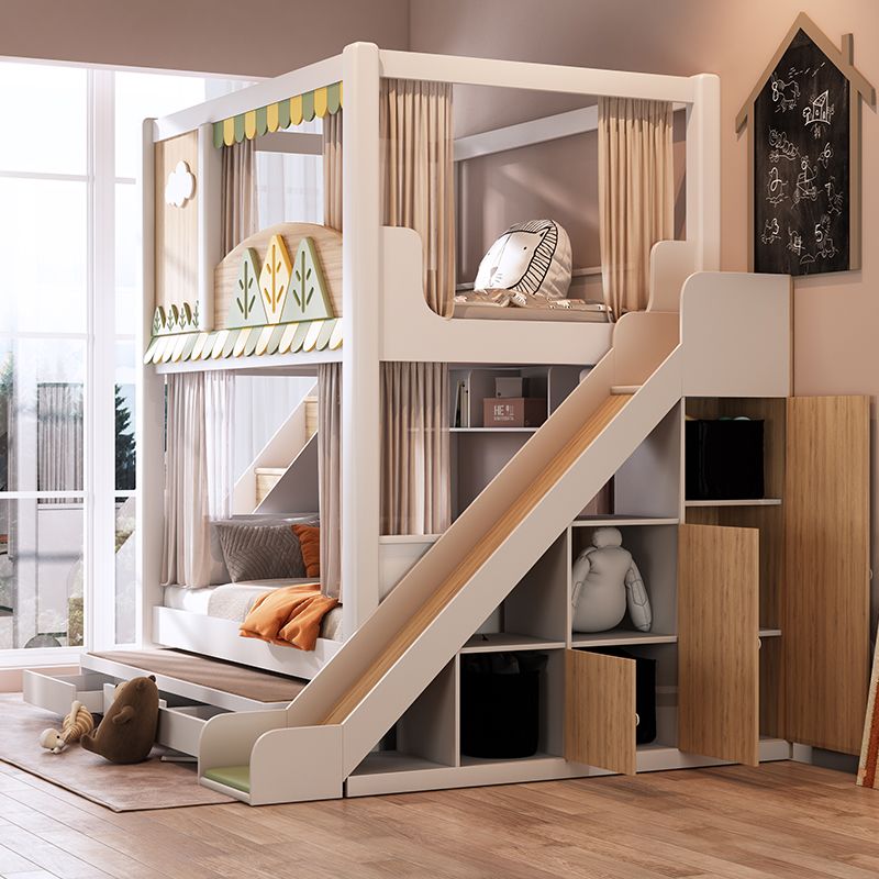Nowoczesne łóżko piętrowe dla  – Bunk Bed With Stairs And Slide recenzja i cena