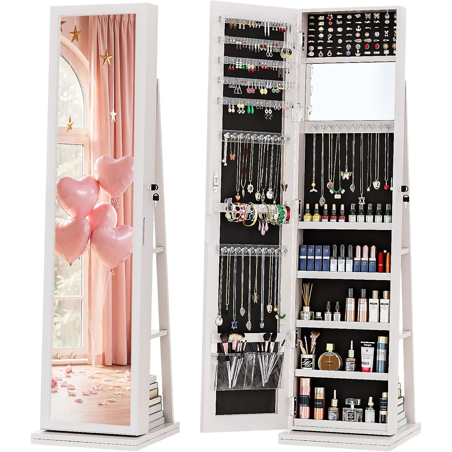 Szafka na biżuterię 4-w-1, zam – Full Length Mirror Jewelry Armoire recenzja i cena